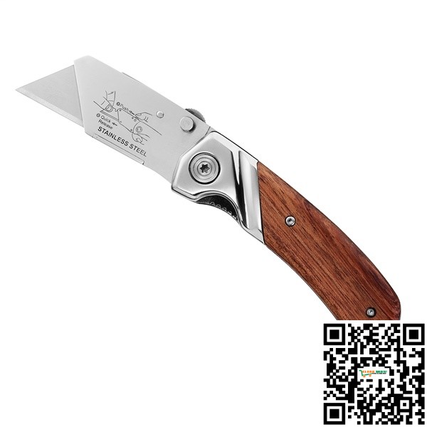 Folding Pocket Knife With Wooden Handle