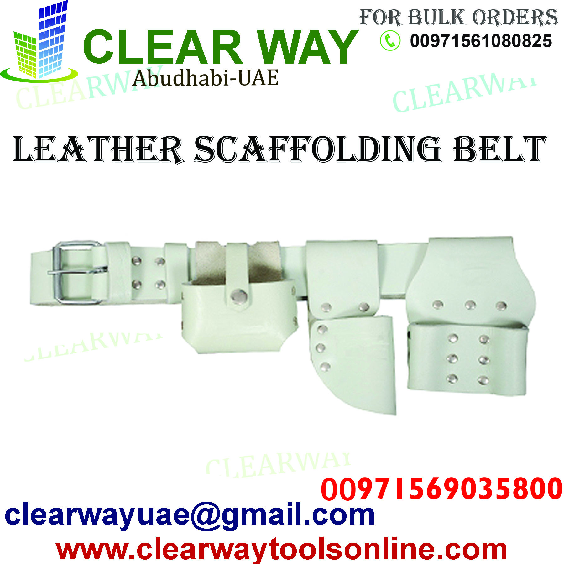 SCAFFOLDING BELT LEATHER WHITE DEALER IN MUSSAFAH ABUDHABI UAE CLEARWAY