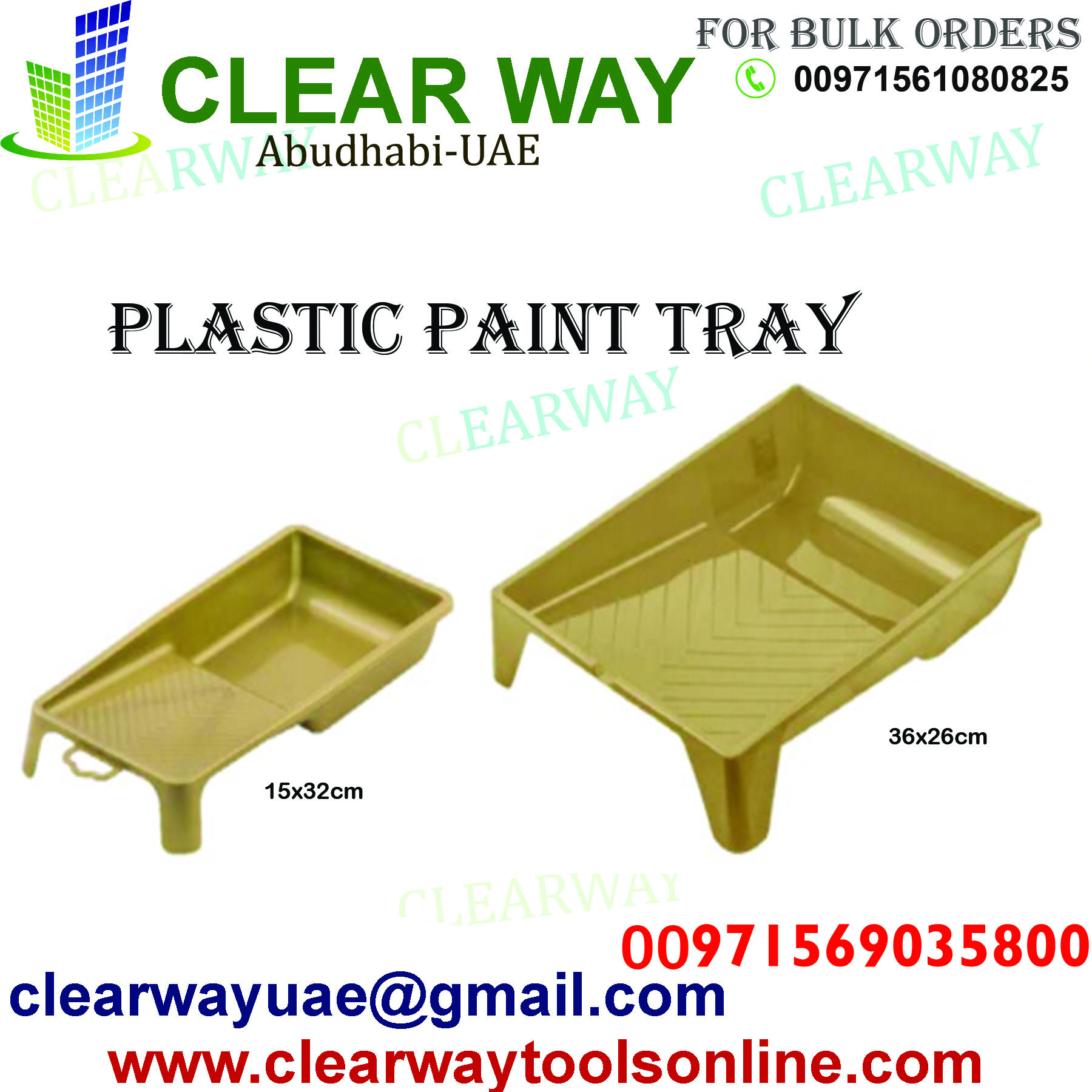 plastic paint tray dealer in mussafah abudhabi uae clearway