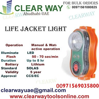 LIFE JACKET LIGHT DEALER IN MUSSAFAH , ABUDHABI ,UA BY CLEARWAY