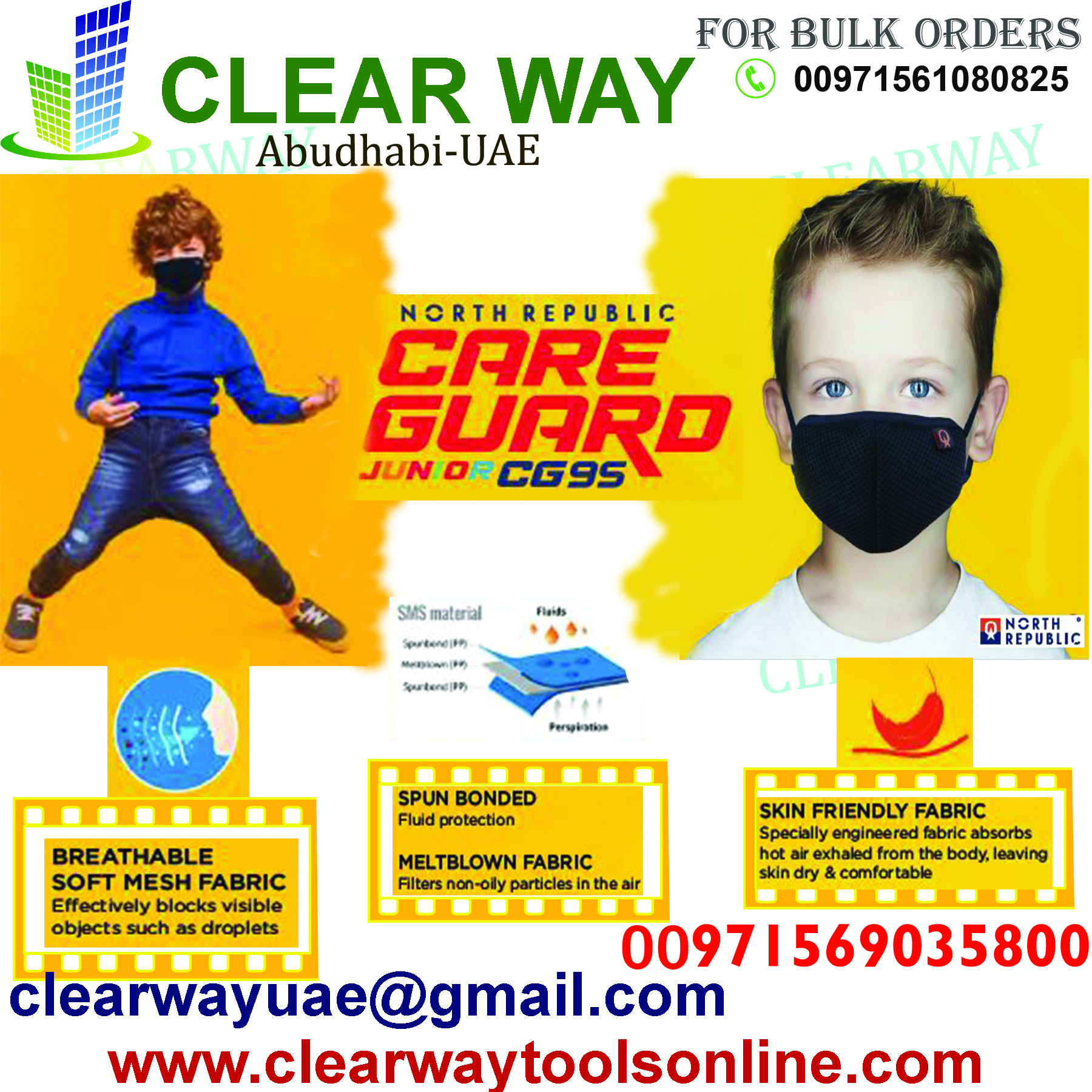 NORTH REPUBLIC MASK DEALER IN MUSSAFAH , ABUDHABI , UAE BY CLEARWAY