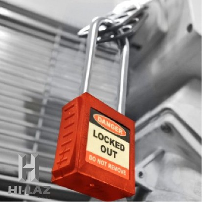 LOCK OUT TAG OUT Padlock – 76mm , 6 mm Steel Long Shackle , red colour with 2 keys , hilaz safety -clearway2-04-01