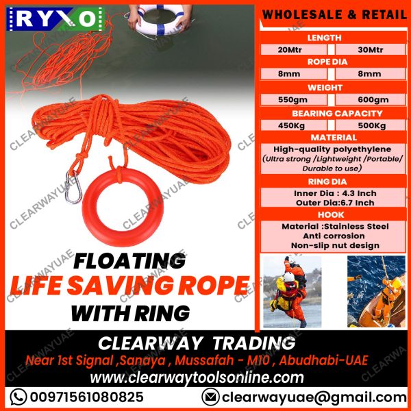 FLOATING LIFE SAVING ROPE SUPPLIER IN MUSSAFAH , ABUDHABI , UAE BY CLEARWAY ,. RYXO SAFETY
