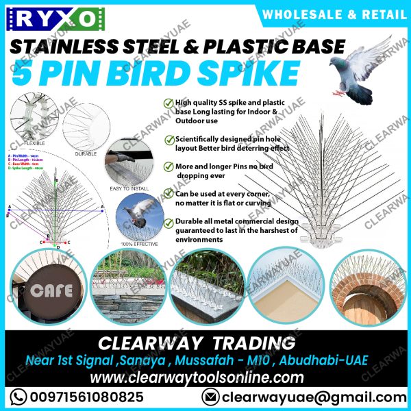 bird spike supplier in mussafah , abudhabi , uae by clearway