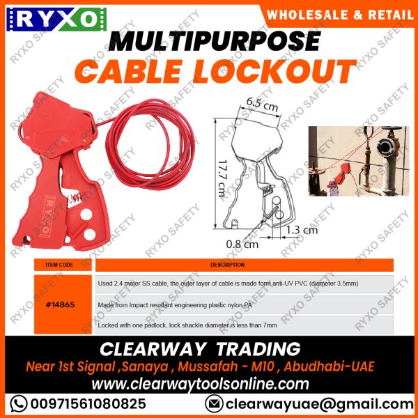 MULTIFUCTION CABLE LOCKOUT SUPPLIER IN MUSSAFAH , ABUDHABI , UAE BY CLEARWAY , RYXO SAFETY