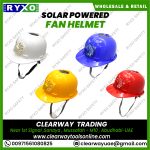 SOLAR POWERED FAN HELMET WHOLESALE AND RETAIL SUPPLIER IN MUSSAFAH , ABUDHABI , UAE BY CLEARWAY SAFETY AND RYXO SAFETY